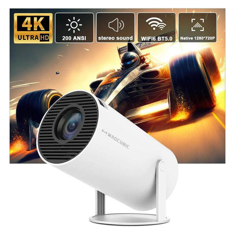 SmartPursue™ Portable 4K Projector - Home Cinema Outdoor Projetor Video Projector White Smoke White / US,White / EU,White / UK