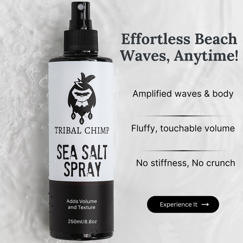 Tribal Chimp Sea Salt Spray Hair Styling Products Light Gray Sea Salt Spray,Sea Salt Spray + Matte Paste,Max Volume - Styling Kit