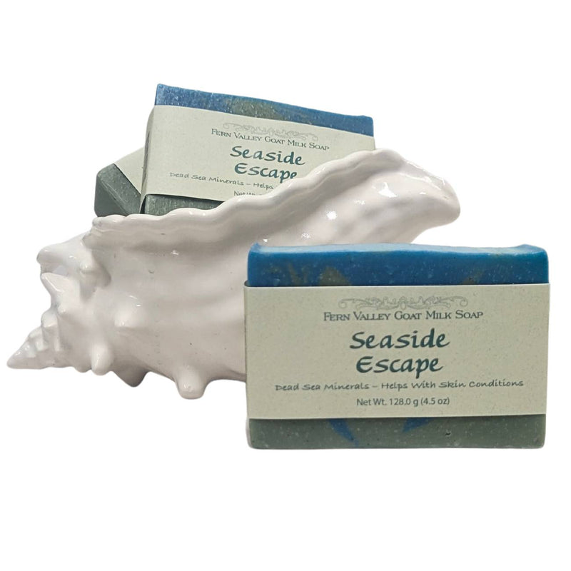Fern Valley Soap Natural Goat Milk Soap | Dead Sea Mineral Soap | Seaside Escape Goat Milk Soap White Smoke