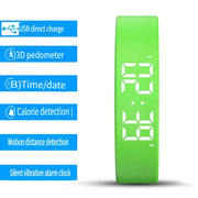 SmartPursue™ LED Digital Smart Bracelet Vibrating Alarm Clock Waterproof Clock Smart bracelet White Smoke LST5C-G