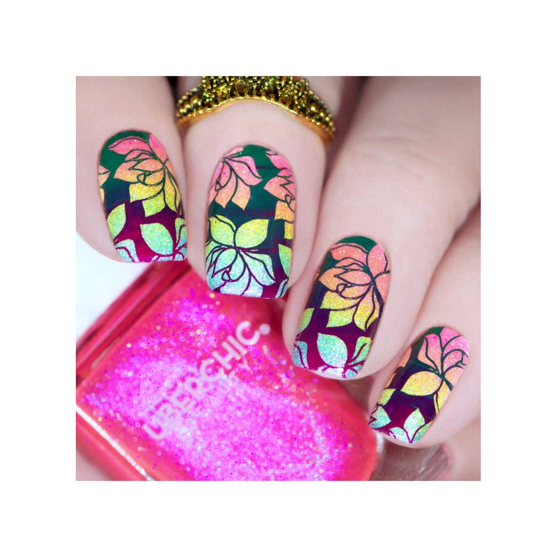 UberChic Beauty Secret Garden-02 Stamping Plate Gray