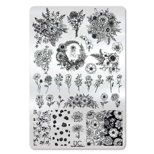 UberChic Beauty Secret Garden-03 Stamping Plate Light Gray