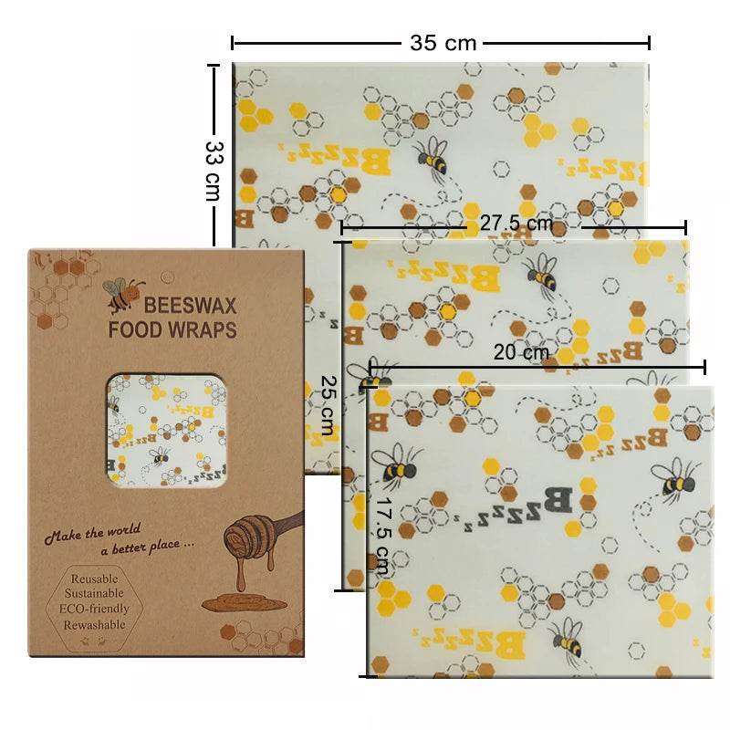 SmartPursue™ Eco-Friendly Reusable Food Wraps beeswax food wraps White Smoke 1 Set 3 sizes No.007