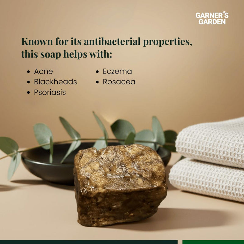 Garner's Garden Raw African Black Soap Bar (0.5 lb) Soap Rosy Brown 1 Pack,2 Pack,3 Pack