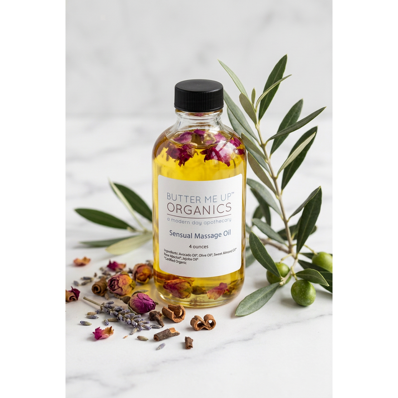 Butter Me Up Organics Sensual Massage Oil Body Light Gray