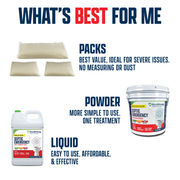 EcoStrong Septic Liberator Drain & Septic > Septic System Emergencies White Smoke 10 lbs Packs,7 and 1 half lbs Pail Powder,30 lbs Bucket Powder,1 Gallon Jug Liquid,2 Gallon Jug Liquid
