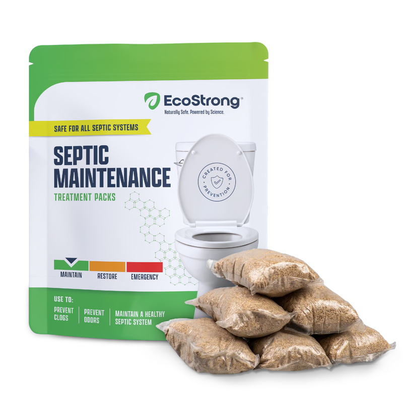 EcoStrong Septic Tank Treatment Packs Drain & Septic > Septic System Maintenance White Smoke 6 x 1 oz packs