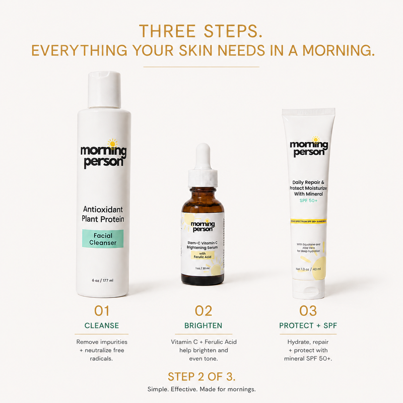 Morning Person Beauty Stem-C Vitamin C Brightening Serum with Ferulic Acid Serum White Smoke