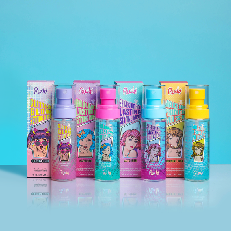 Rude Cosmetics Shine Control Lasting Makeup Mist Setting Spray & Powder Light Steel Blue Shine Control Lasting Makeup Mist