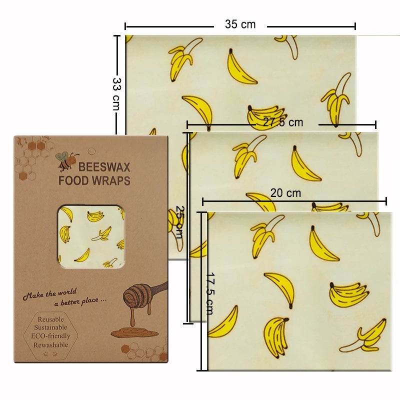 SmartPursue™ Eco-Friendly Reusable Food Wraps beeswax food wraps White Smoke 1 Set 3 sizes No.001