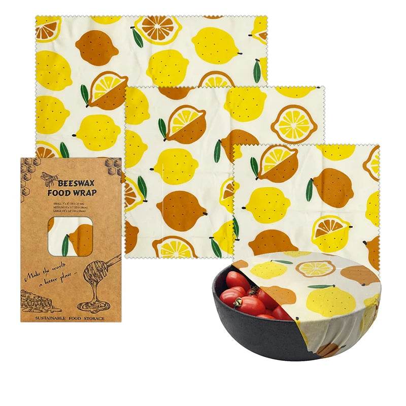 SmartPursue™ Eco-Friendly Reusable Food Wraps beeswax food wraps White Smoke 1 Set 3 sizes No.012