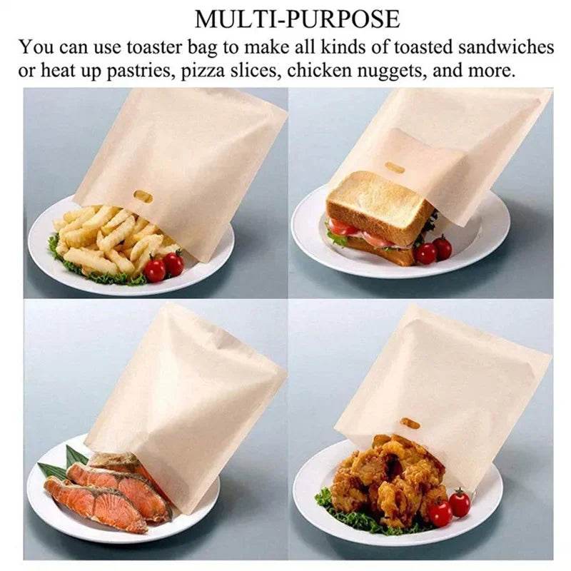 SmartPursue™ Reusable Toaster Bags Food Storage White Smoke 5 pcs/16x16.5cm,5 pcs/17x19cm,5 pcs/16x18cm,5 pcs/20x22cm