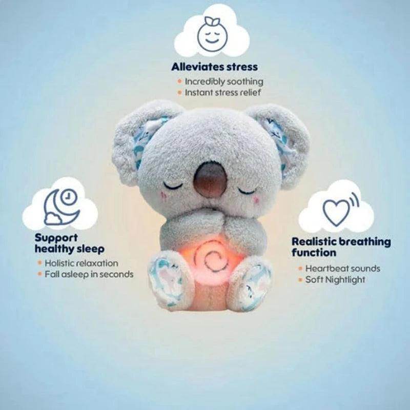 SmartPursue™ Anxiety Relief sleeping Koala Breathing Plush Toy Plush Toys Light Gray Light Gray 1Pcs