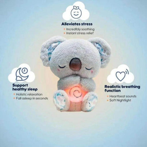 SmartPursue™ Anxiety Relief sleeping Koala Breathing Plush Toy Plush Toys Light Gray Light Gray 1Pcs