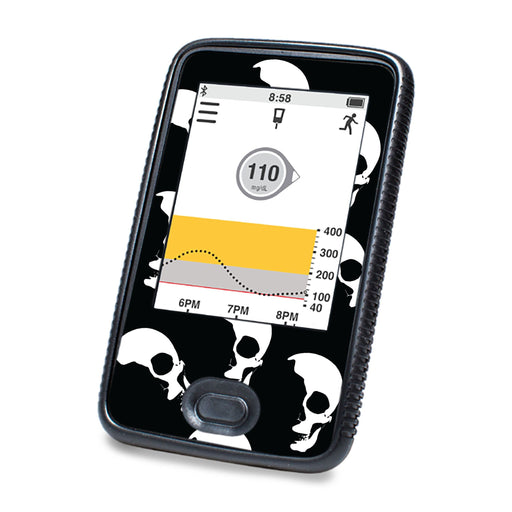 Peelz Shadow Skulls DEXCOM G6 Touchscreen Receiver Peelz/Stickers White Smoke