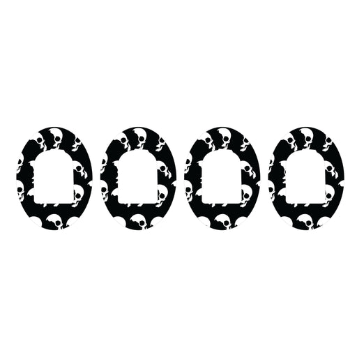 Peelz Shadow Skulls Pod Patch Tape - Pump Peelz Patch Medical Tape White Smoke 4-Pack Omnipod Tape