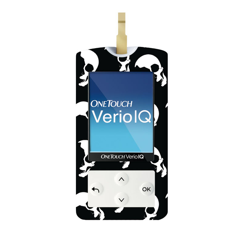Peelz Shadow Skulls for OneTouch Verio IQ Glucometer Peelz/Stickers White Smoke