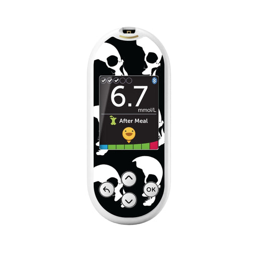 Peelz Shadow Skulls for OneTouch Verio Reflect Glucometer Peelz/Stickers Black