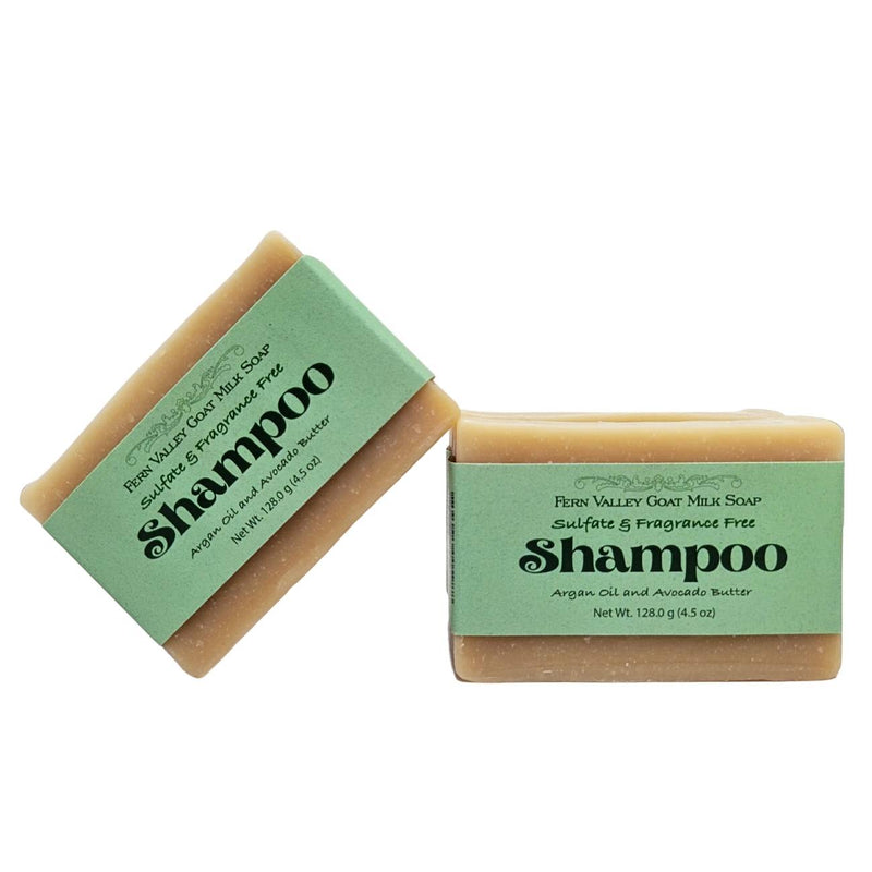 Fern Valley Soap Handmade Goat Milk Shampoo Bar |  Argan Oil & Avocado Butter | Fragrance-Free Goat Milk Soap White Smoke