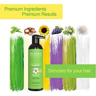 DermOrganic Official Shop Daily Hydrating Shampoo Shampoo Yellow Green 16.9 fl oz (500 ml),1 Liter (33.8 fl oz) with Pump