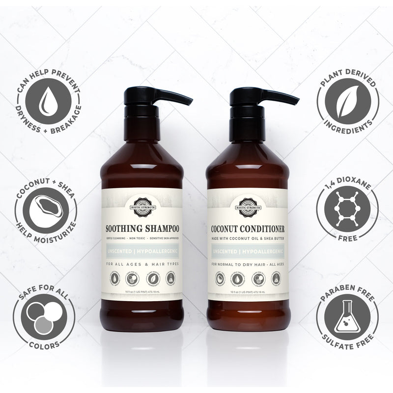 Rustic Strength Coconut Conditioner | Mama + Baby Safe Conditioner White Smoke 16 oz Plastic,Gallon Jar Plastic,Gallon Jar Glass