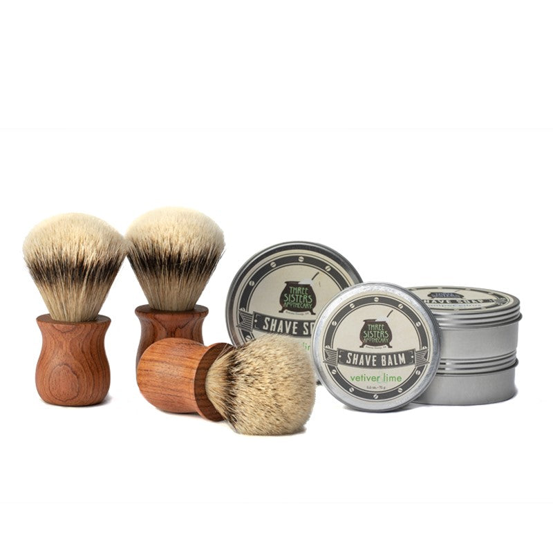 Soap Cauldron Shave Brush Brazilian Cherry Handcrafted- Pure Badger Bristle Accessory White Smoke