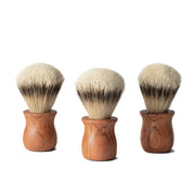 Soap Cauldron Shave Brush Brazilian Cherry Handcrafted- Pure Badger Bristle Accessory White Smoke