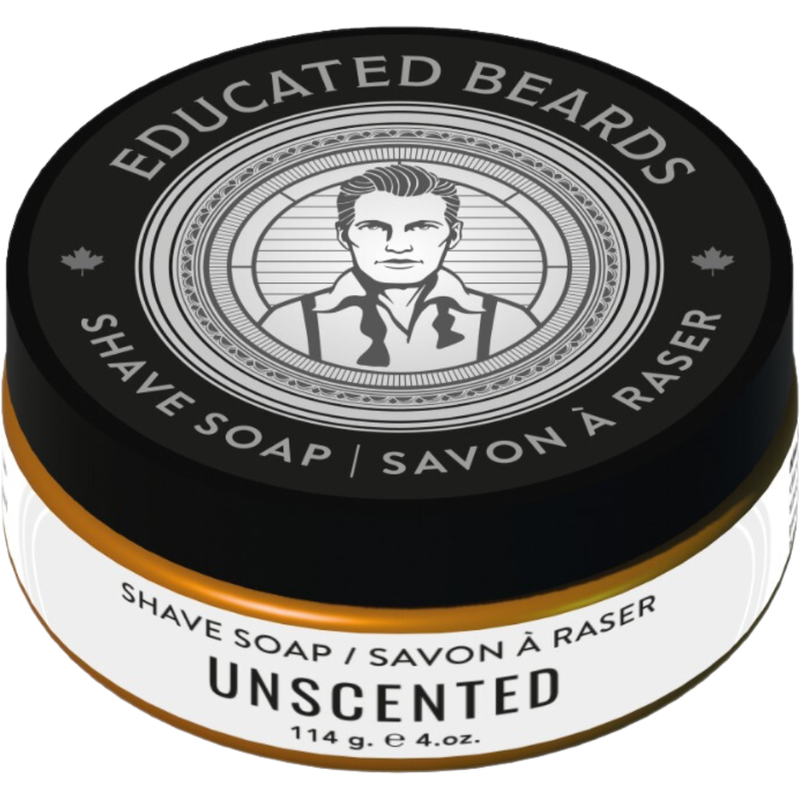 Educated Beards Educated Beards Unscented Shave Soap 4 oz Shave Soap Light Gray