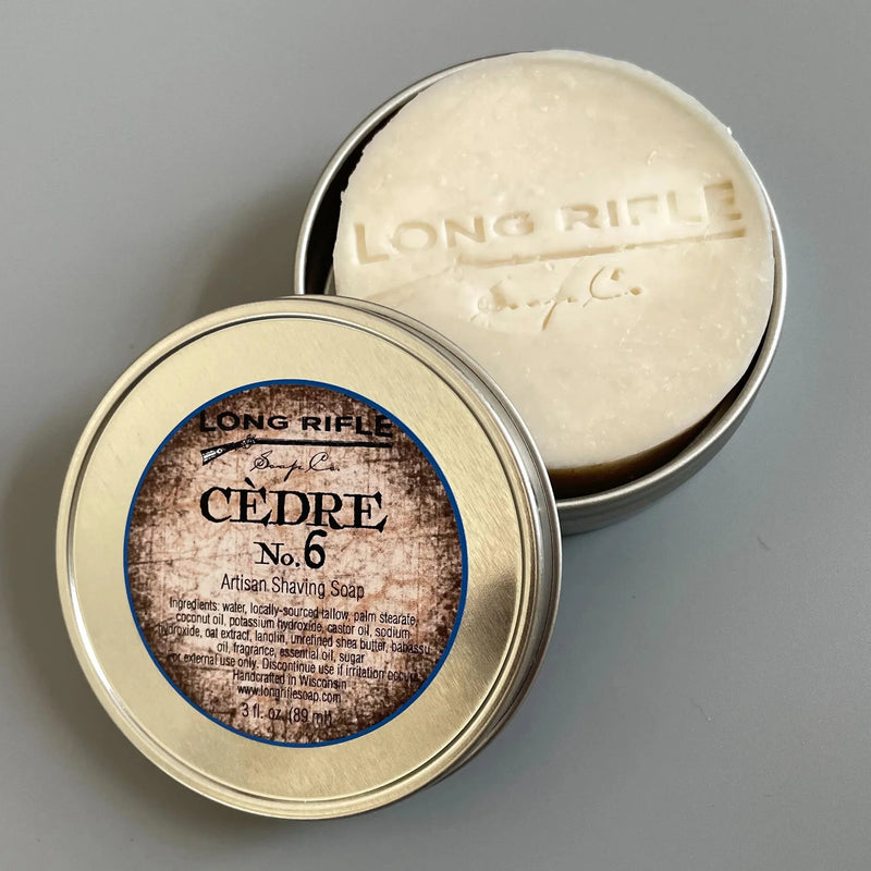 Long Rifle Soap Co. Long Rifle Soap Co. Cedre No.6 Shaving Collection Shaving Set Light Slate Gray Container Pour Shaving Soap 3 oz,Shaving Soap Puck 3 oz,Shave Tonic 3.4 oz