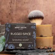 Chagrin Valley Soap & Salve Shaving Soap: Rugged Spice Shaving Soap Rosy Brown 3 oz Bar