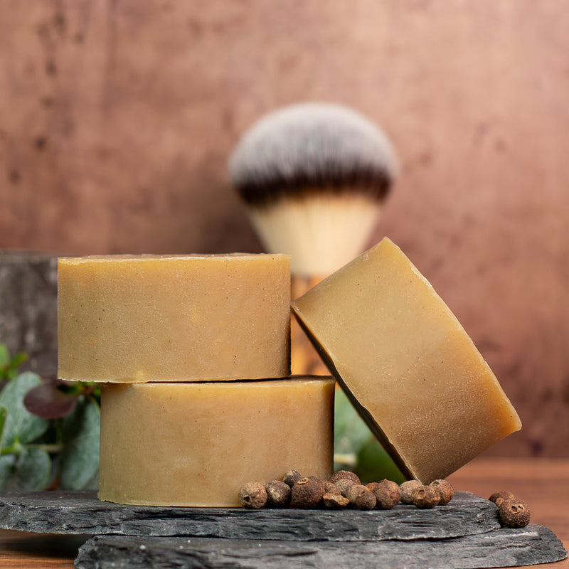 Chagrin Valley Soap & Salve Shaving Soap: Rugged Spice Shaving Soap Rosy Brown 3 oz Bar