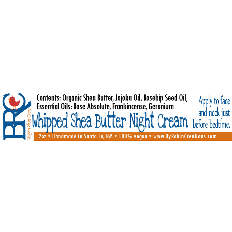By Robin Creations Radiance Whipped Shea Butter Facial Night Cream Lotion & Moisturizer Midnight Blue Original (Rose Frankincense & Geranium),Unscented