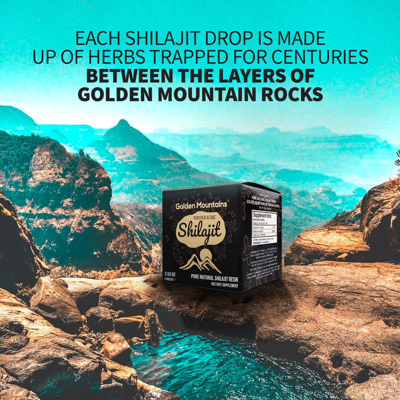 SiberianGreen.com Golden Mountains Shilajit Resin 100g: Pure Altai Mountains Shilajit by Siberian Green Body Wash Dark Turquoise