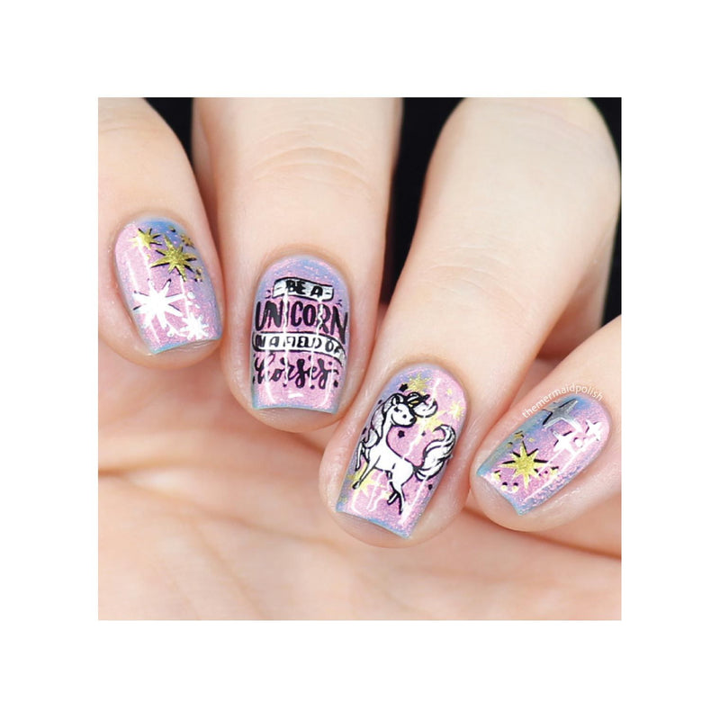 UberChic Beauty Unicorn Love-02 Stamping Plate Light Pink
