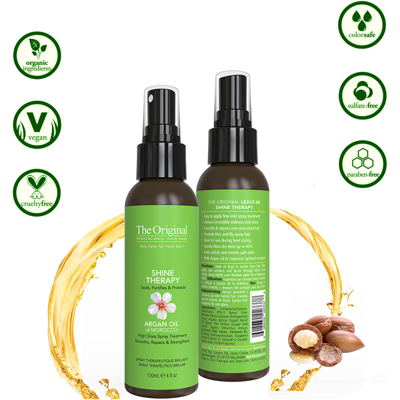 DermOrganic Official Shop Shine Therapy Dry Shine Spray Treatments Yellow Green 4 fl oz (120ml)
