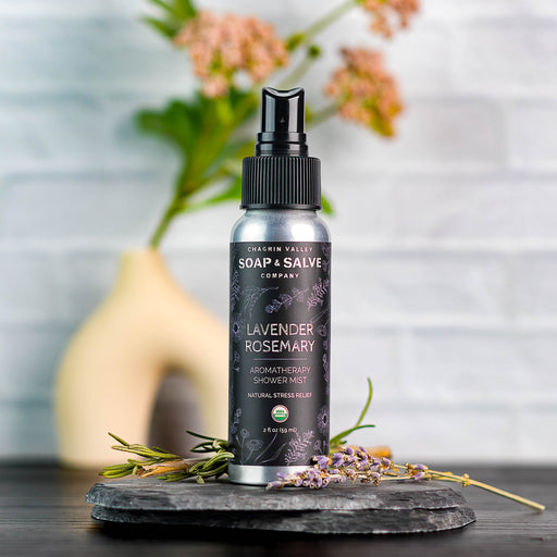 Chagrin Valley Soap & Salve Shower Mist: Lavender Rosemary Shower Mist Light Gray 2 fl oz Spray Bottle