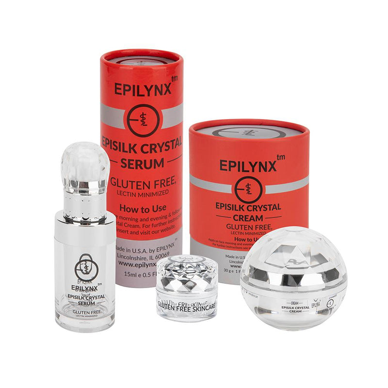 EpiLynx Wrinkle Smoothing Hydration Set for Sensitive Skin – Vegan, Gluten-Free 3-Piece Brightening & Firming Collection Face Creams Light Gray