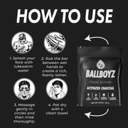 BALLBOYZ Activated Charcoal Face Scrub (Severe Acne) Black