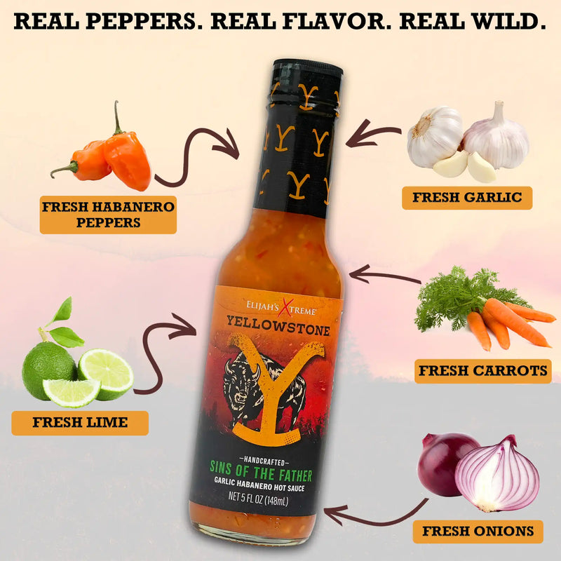 Elijah's Xtreme Sins of the Father (Garlic Habanero) Hot Sauce Antique White