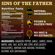 Elijah's Xtreme Sins of the Father (Garlic Habanero) Hot Sauce Black