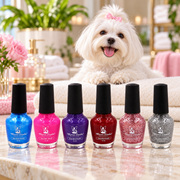 Warren London Dog Nail Polish - Polish Bottles with Brush Dog Nail Polish Light Gray Pawfectly Pink,Violet The Dogs Out Purple,Fire Hydrant Red,Bow Wow Blue,Pink Of The Glitter Sparkle Pink,Diamond In the Ruff Sparkle Silver,Set of All Six Colors