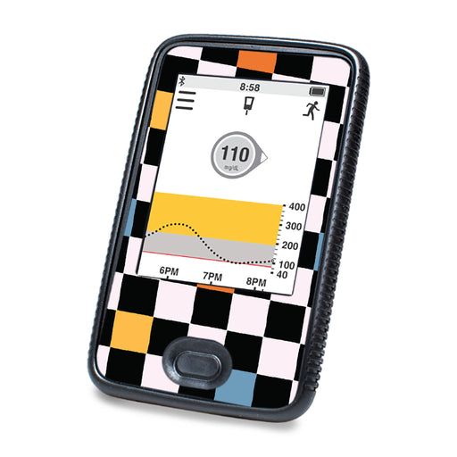 Peelz Skater Grid DEXCOM G6 Touchscreen Receiver Peelz/Stickers White Smoke