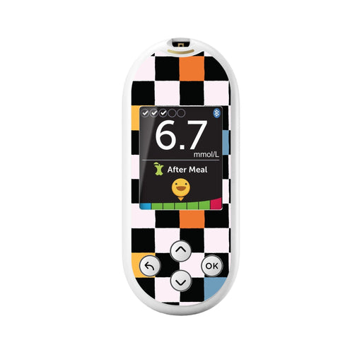 Peelz Skater Grid for OneTouch Verio Reflect Glucometer Peelz/Stickers White Smoke