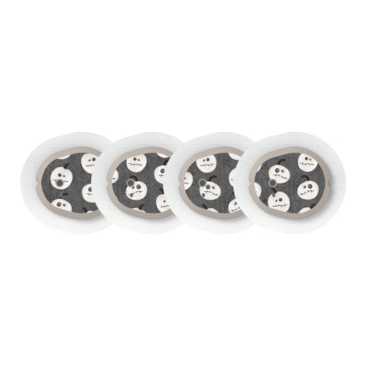 Peelz Skellingkins Designed for the DEXCOM G7 and Stelo Transmitter Peelz/Stickers White Smoke 4-pack (Set of 4 Stickers)