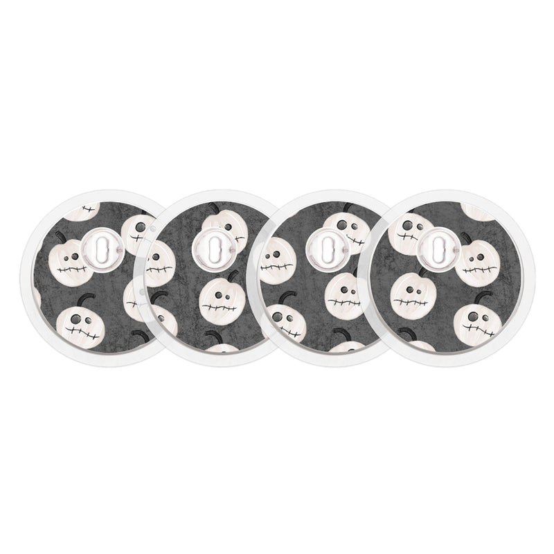 Peelz Skellingkins Designed for the FreeStyle Libre 3 Plus & Lingo  Sensor Peelz/Stickers White Smoke 4-pack (Set of 4 Stickers)