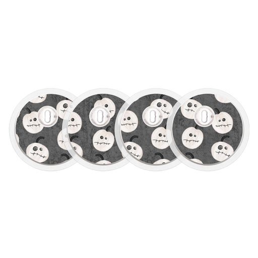 Peelz Skellingkins Designed for the FreeStyle Libre 3 Plus & Lingo  Sensor Peelz/Stickers White Smoke 4-pack (Set of 4 Stickers)