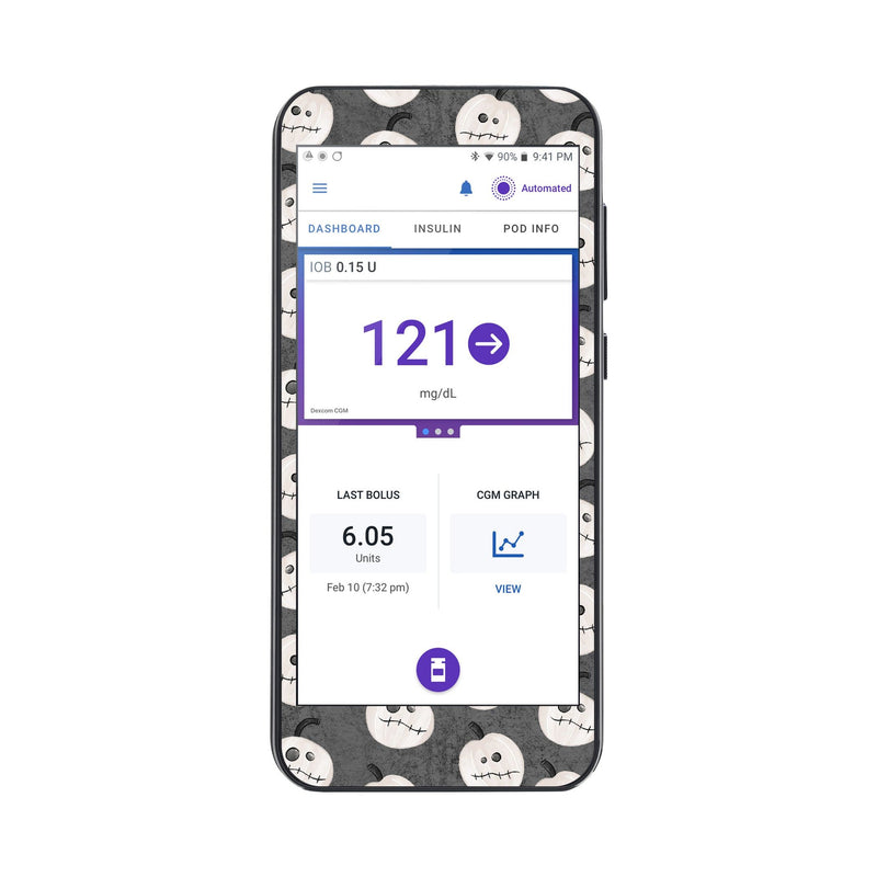Peelz Skellingkins Sticker for Omnipod® 5 Controller – Pump Peelz Peelz/Stickers White Smoke