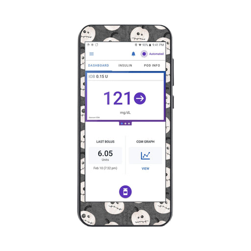 Peelz Skellingkins Sticker for Omnipod® 5 Controller – Pump Peelz Peelz/Stickers White Smoke