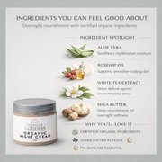 Glimmer Goddess® Organic Skin Care Organic Skin Renewal Night Cream 2 oz – Anti-Aging Moisturizers Lavender 2 oz. JAR / Lightly Scented – soft essential oil scent,2 oz. JAR / Unscented – great for extra-sensitive skin,2 oz. Airless Bottle - SUMMER VERSION / Lightly Scented – soft essential oil scent,2 oz. Airless Bottle - SUMMER VERSION / Unscented – great for