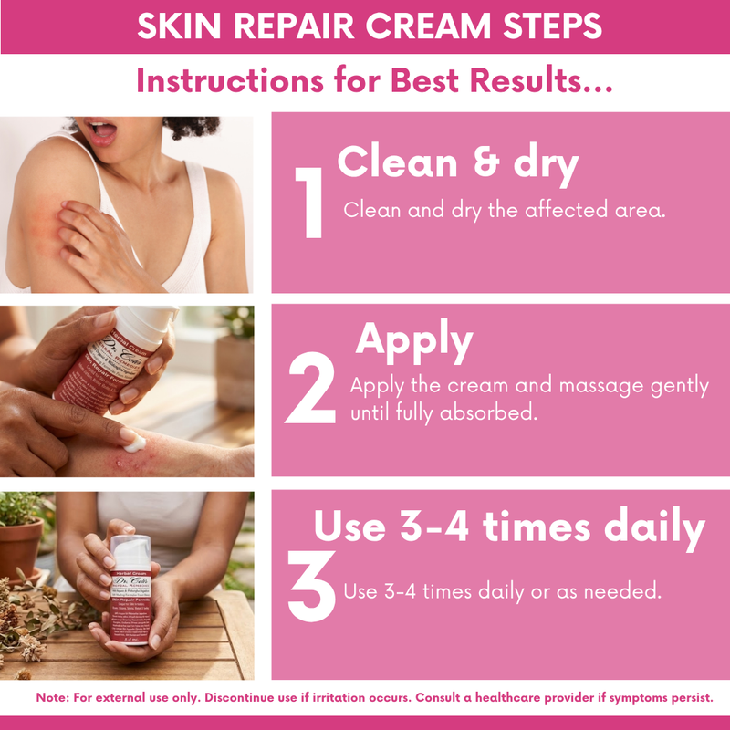 COLEHERBALS LLC 17 - Dr. Cole's Organic Skin Repair Herbal Cream Herbal Pale Violet Red